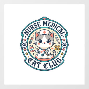 Autocollant Pour Fenêtre Infirmière Chat Médical Drôle Conception Amateur d