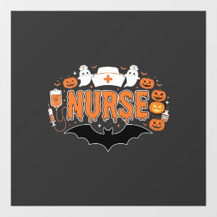Autocollant Pour Fenêtre Infirmière d'Halloween Citrouille qui dégouline Fa