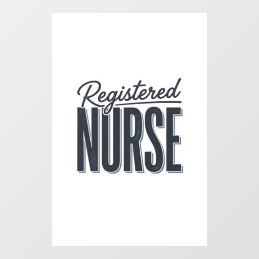 Autocollant Pour Fenêtre Infirmière diplômée Script Typographie Vector Desi (Feuille)