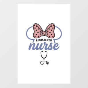 Autocollant Pour Fenêtre Infirmière diplômée Stéthoscope à ruban Graphique 