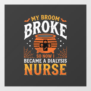 Autocollant Pour Fenêtre Infirmière en dialyse Halloween Balai Cassa Design