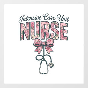 Autocollant Pour Fenêtre Infirmière en soins intensifs floral nœud concepti