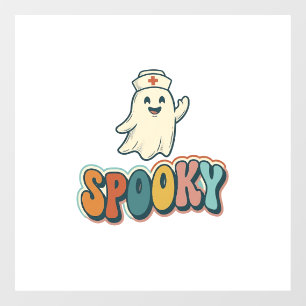 Autocollant Pour Fenêtre Infirmière Halloween Fantôme Époxy Drôle_1