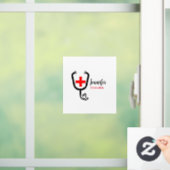 Autocollant Pour Fenêtre Infirmière médecin rouge plus stéthoscope ajouter (Maison)