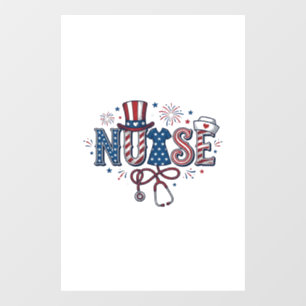 Autocollant Pour Fenêtre Infirmière patriotique gravure vintage vecteur Des