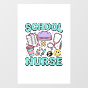 Autocollant Pour Fenêtre Infirmière scolaire chemise vintage conception de 