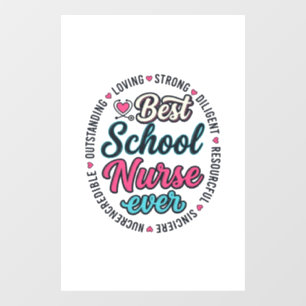 Autocollant Pour Fenêtre Infirmière scolaire Ever Vintage Gravure Shirt Des