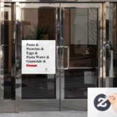 Autocollant Pour Fenêtre Ingrédients Pasta Carbonara (Porte de bureau)