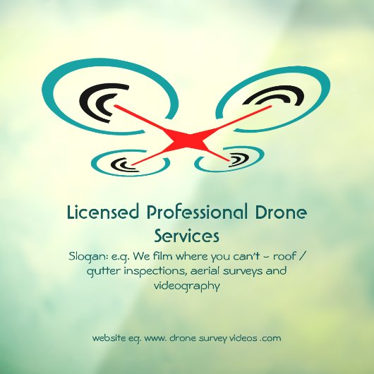 Autocollant Pour Fenêtre Inspection des drones et service vidéo, pilote (Feuille 3)