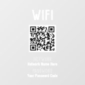 Autocollant Pour Fenêtre Instructions WiFi avec code QR (Feuille)