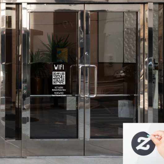 Autocollant Pour Fenêtre Instructions WiFi avec code QR (Porte de bureau)