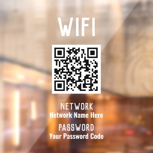 Autocollant Pour Fenêtre Instructions WiFi avec code QR (Feuille 2)