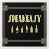 Autocollant Pour Fenêtre Interdiction de l'art déco rugissant des années 20 (Feuille)