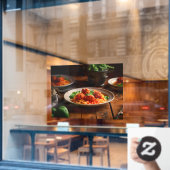 Autocollant Pour Fenêtre Italien Spaghetti Pasta Boulettes de viande Sauce (Fenêtre de café)