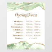 Autocollant Pour Fenêtre Jade green Agate Horaires d'ouverture Clôture de l (Feuille)