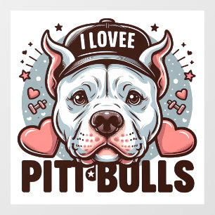 Autocollant Pour Fenêtre J'adore les Pitbulls