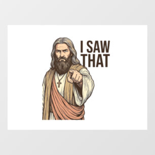 Autocollant Pour Fenêtre J'ai vu ce pointage religieux vintage gravure Sh