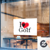 Autocollant Pour Fenêtre J'aime le golf (Fenêtre de café)