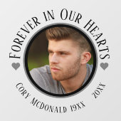 AUTOCOLLANT POUR FENÊTRE JAMAIS DANS NOS COEURS MEMORIAL, VOITURE (Feuille)