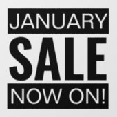 Autocollant Pour Fenêtre Janvier Vente Noir (Feuille)