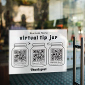 Autocollant Pour Fenêtre Jar de conseil virtuel avec 3 code QR