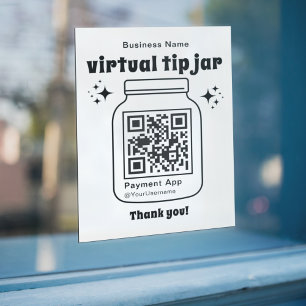 Autocollant Pour Fenêtre Jar de conseil virtuel avec code QR