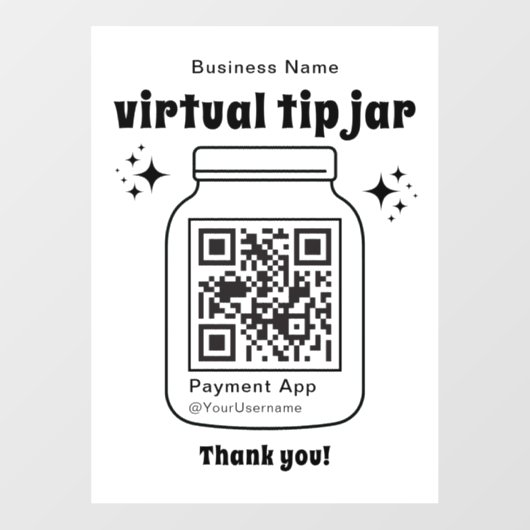 Autocollant Pour Fenêtre Jar de conseil virtuel avec code QR (Feuille)