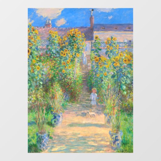 Autocollant Pour Fenêtre Jardin aux fleurs de Monet (Feuille)
