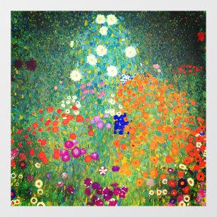 Autocollant Pour Fenêtre Jardin aux fleurs Gustav Klimt