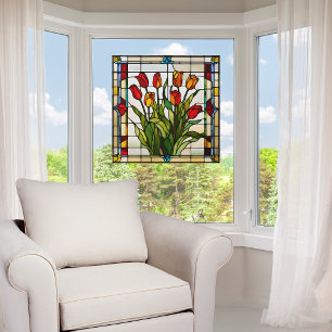 Autocollant Pour Fenêtre Jardin de la tulipe en verre de Faux