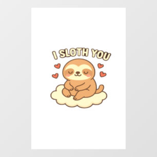 Autocollant Pour Fenêtre Je Paresseux Toi - Mignon Kawaii Paresseux Amour P