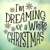 Autocollant Pour Fenêtre Je rêve d'un flocon de neige noir de Noël blanc (Feuille 3)