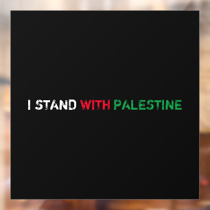 Autocollant Pour Fenêtre Je suis avec la Palestine blanc rouge vert noir te
