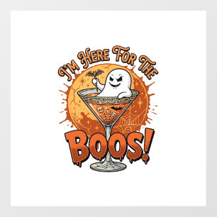 Autocollant Pour Fenêtre Je suis ici Boos Halloween Fantôme Boisson Toile d