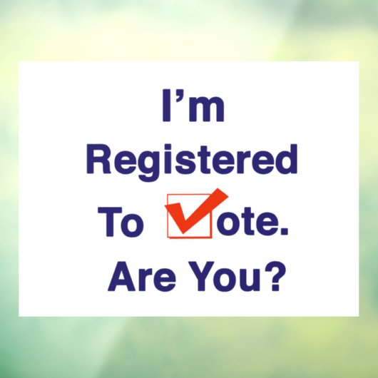 Autocollant Pour Fenêtre Je suis inscrit au vote 2026 (Feuille 3)