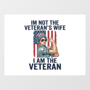 Autocollant Pour Fenêtre Je suis la conception de femme patriotique vétéran