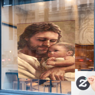 Autocollant Pour Fenêtre Jésus chrétien et l'enfant
