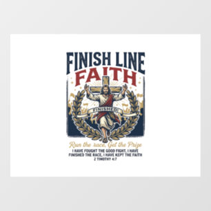 Autocollant Pour Fenêtre Jésus courant Marathon Vintage Shirt Chrétien Gra
