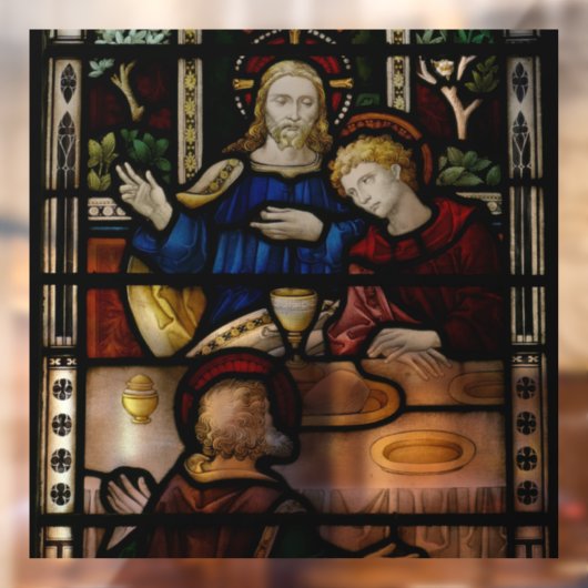 AUTOCOLLANT POUR FENÊTRE JÉSUS EN VERRE STAINÉ CLAIR FENÊTRE (Feuille 2)