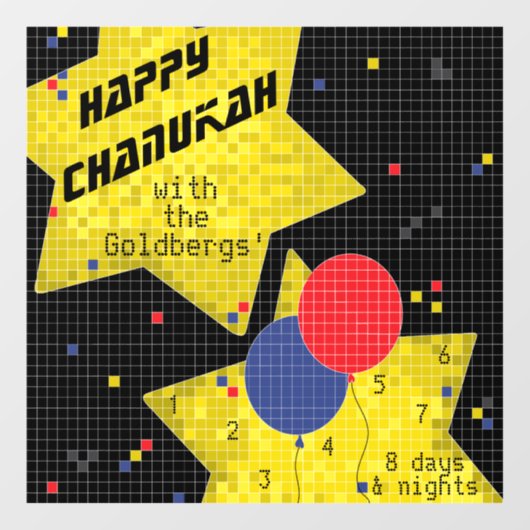 Autocollant Pour Fenêtre Jeu Hanoukka Sur Clôture De Fenêtre (Feuille)