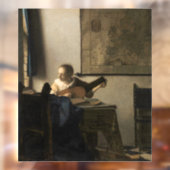 Autocollant Pour Fenêtre Johannes Vermeer - Jeune femme avec un trait (Feuille 2)