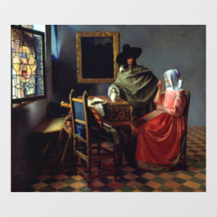 Autocollant Pour Fenêtre Johannes Vermeer - Le verre du vin
