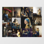 Autocollant Pour Fenêtre Johannes Vermeer - Patchwork de chefs-d'oeuvre (Feuille)