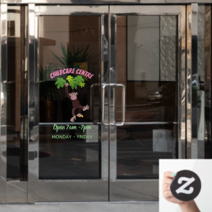 Autocollant Pour Fenêtre Joli chimpanzé dans la jungle suspendu dessin anim