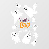 Autocollant Pour Fenêtre Joli coup d'oeil un script de boo Halloween fantôm (Feuille)