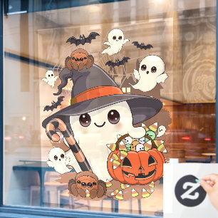 Autocollant Pour Fenêtre Joli fantôme de Halloween de style Kawaii