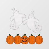 Autocollant Pour Fenêtre Joli Halloween Et Citrouille (Feuille)