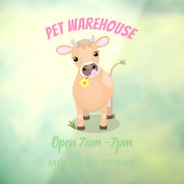 Autocollant Pour Fenêtre Joli joli maillot de vache et dessin de fleurs (Feuille 3)