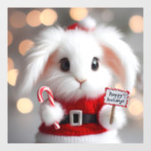 Autocollant Pour Fenêtre Joli lapin en costume de Noël (Feuille)