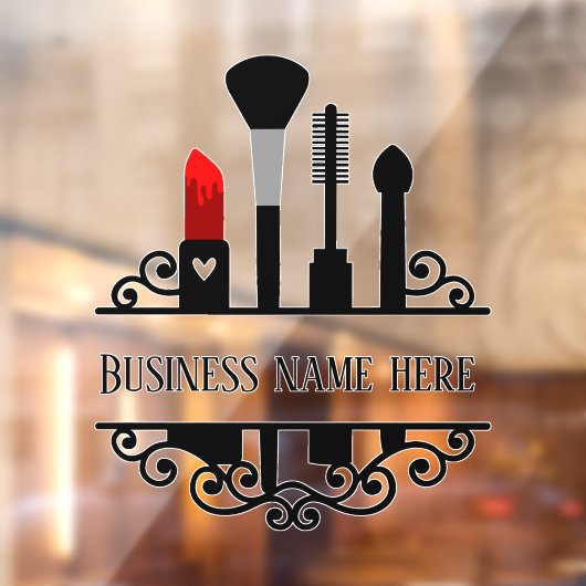 Autocollant Pour Fenêtre joli magasin de cosmétiques ajouter nom (Feuille 2)